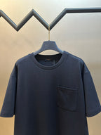 Louis Vuitton dark navy T-shirt with crew neck and single front chest pocket