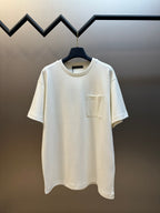 Louis Vuitton white crewneck T-shirt with short sleeves and chest pocket