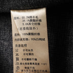 Charcoal coat inner care label with fabric composition and washing instructions