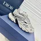 Dior unisex low-top sneakers, light gray with black accents and thick rubber sole