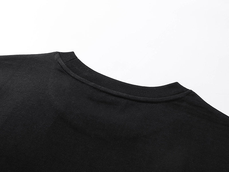 Black Gucci short-sleeve T-shirt crew neck with rib trim
