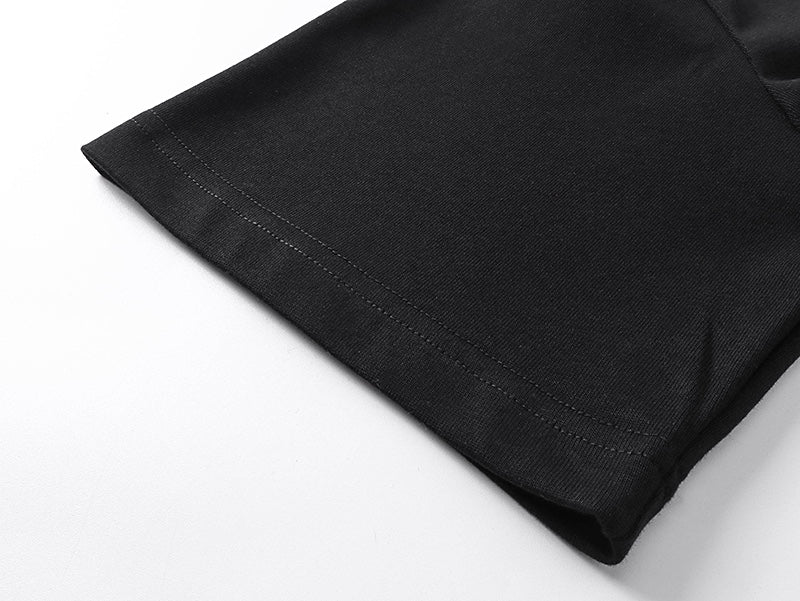 Black Gucci short-sleeve T-shirt sleeve and hem fold detail