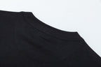 Black Gucci T-shirt back neckline close-up with stitched crew collar