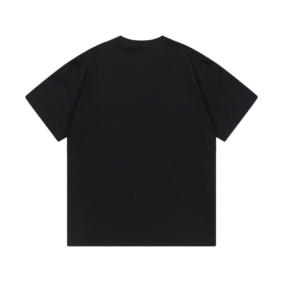Black Gucci T-shirt back view, plain crew neck with short sleeves