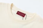 Cream Gucci T-shirt crew neck with Gucci label tag