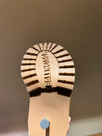 Balenciaga logo tread outsole for tan suede boot