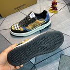 Burberry sneaker outsole with textured tread pattern, black rubber with white midsole