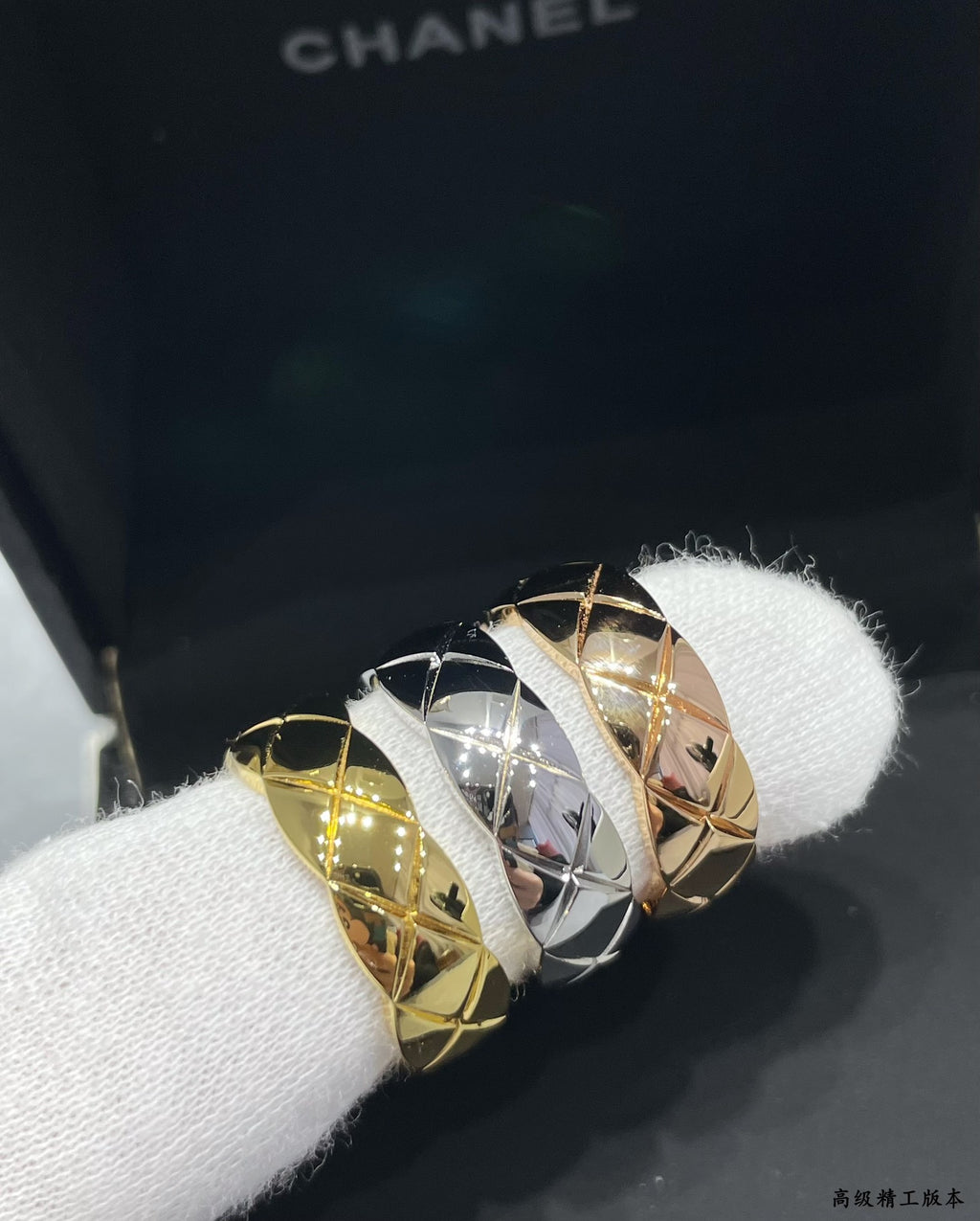 Gold and silver tone textured band rings stacked together