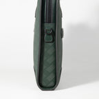 Montblanc men's green patterned tote bag with side zipper pocket and metal logo charm