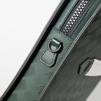 Montblanc men's bag interior view with dark lining and top zipper opening