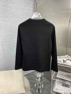 Black long-sleeve T-shirt with plain back
