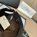 Black-and-white patterned baseball cap with adjustable strap and swing tag in box
