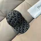 Black-and-white Dior jacquard baseball cap with curved brim and round top button