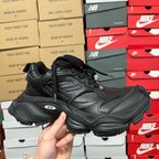 Black Balenciaga unisex chunky sneakers with lace-up front and textured sole