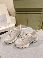 White Dior unisex sneakers with lace-up front, chunky sole and padded tongue