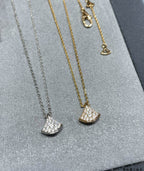 Bvlgari Accessories necklace with pavé crescent charm, multistone gold-tone chain