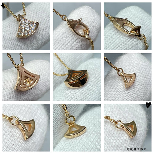 Bvlgari Accessories necklace with crescent-shaped pavé pendant, gold-tone chain