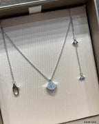 Bvlgari Accessories silver-tone necklace set with small pavé crescent pendants