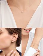 Bvlgari Accessories necklace with small pavé crescent pendant on gold-tone chain