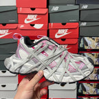 Balenciaga unisex sneaker in light gray with pink accents and woven laces