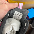 Balenciaga unisex sneaker interior label on dark gray fabric with size markings