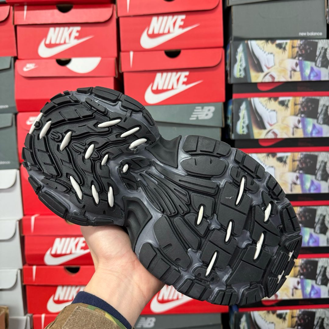 Black Balenciaga sneaker outsole with deep tread pattern