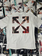 Off-White off-white graphic T-shirt, back large red and black logo