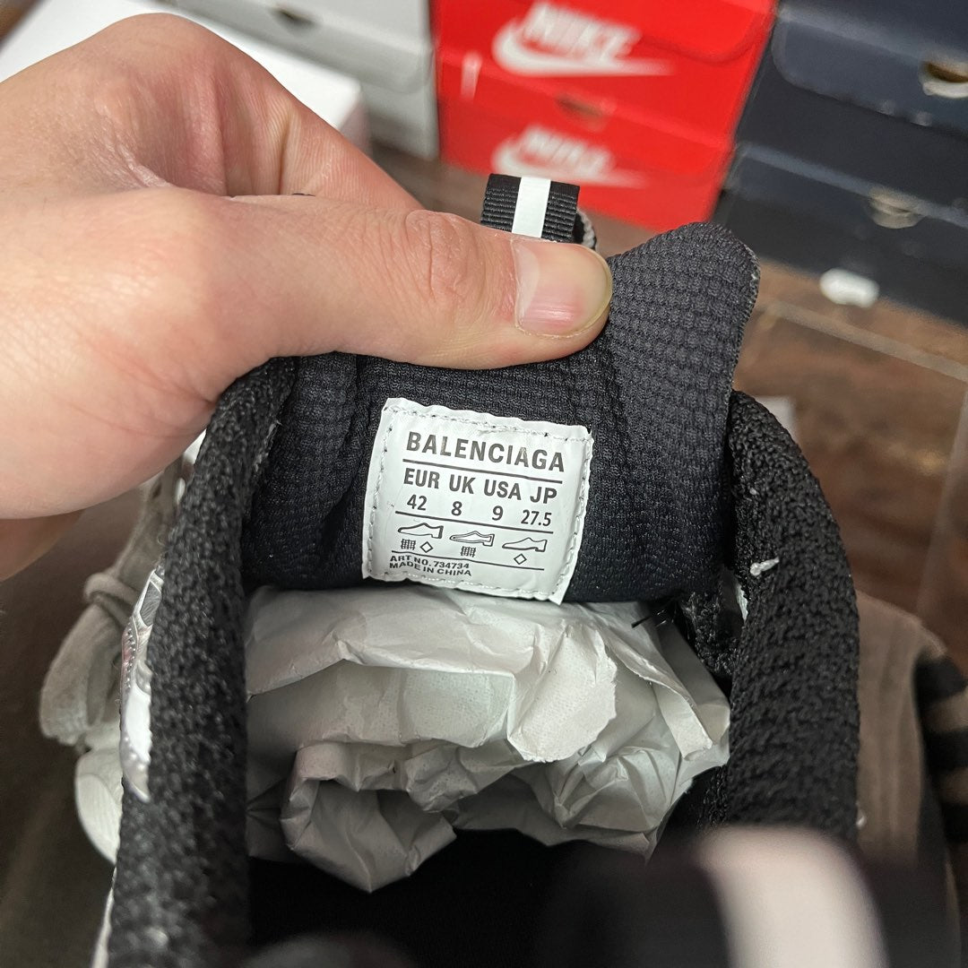 Shoe interior size label reading BALENCIAGA UK EU JP and size 42 8 9 27.5