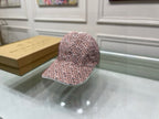 Burberry baseball cap, front view of pink TB monogram print