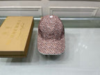 Burberry baseball cap, side view of pink TB monogram print