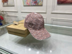 Burberry baseball cap, angled view of pink TB monogram print