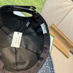 Gucci baseball cap lining and interior label, dark navy GG monogram pattern