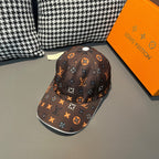 Louis Vuitton cap in dark brown with multicolor monogram print, curved brim