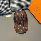 Louis Vuitton cap in dark brown with multicolor monogram pattern, curved brim