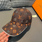 Louis Vuitton cap in dark brown with multicolor monogram print and contrast trim