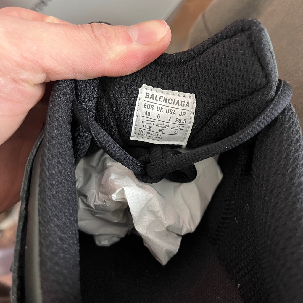 Balenciaga unisex black shoe size label inside collar with EU and UK sizes