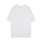White short-sleeve T-shirt back view with plain clean design