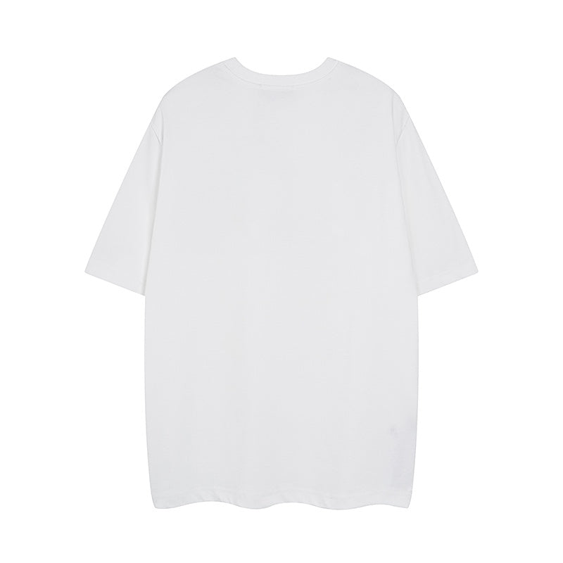 White short-sleeve T-shirt back view with plain clean design
