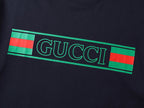 Gucci short-sleeve T-shirt chest logo stripe with green and red accents