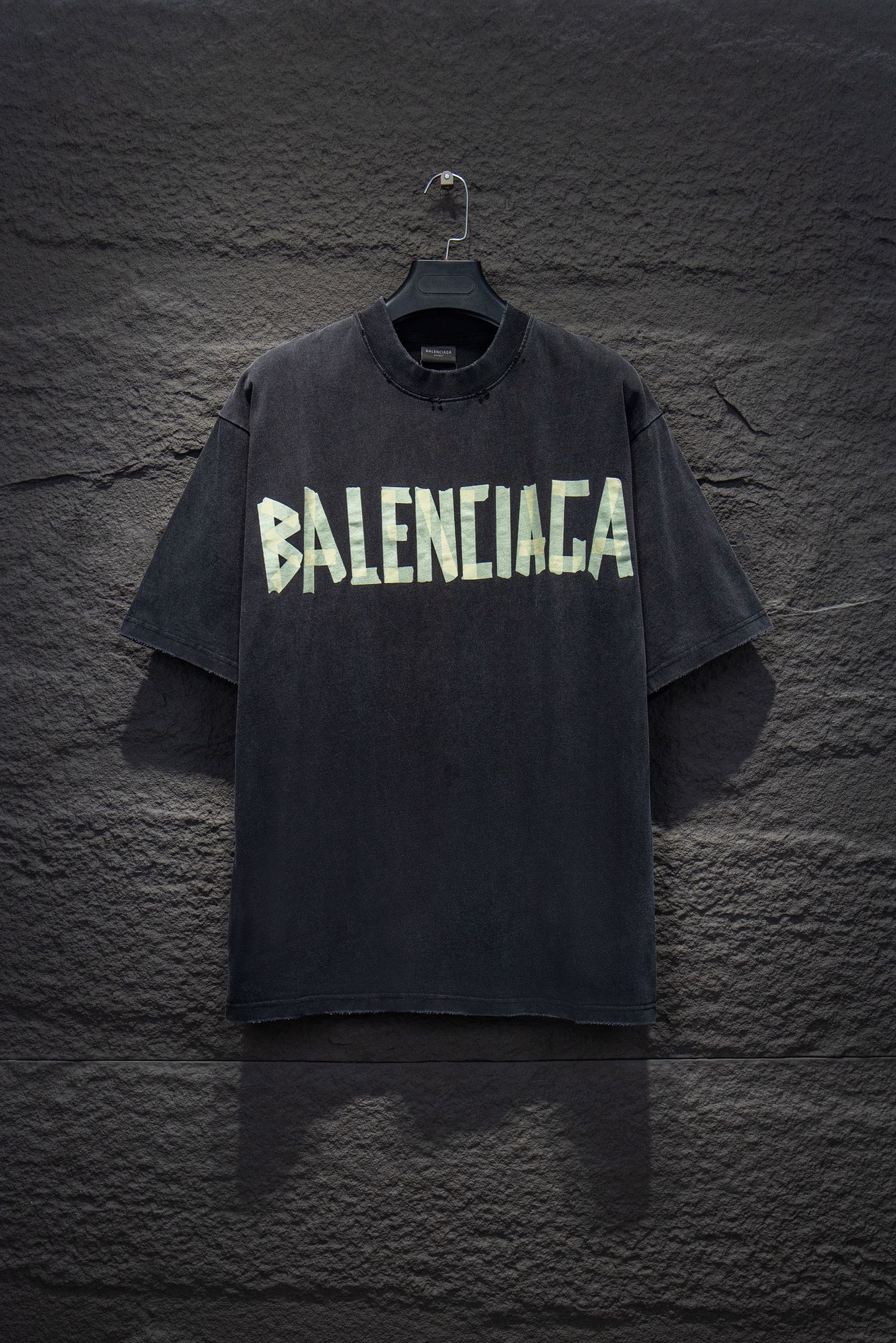 Balenciaga black T-shirt with large BALENCIAGA logo print