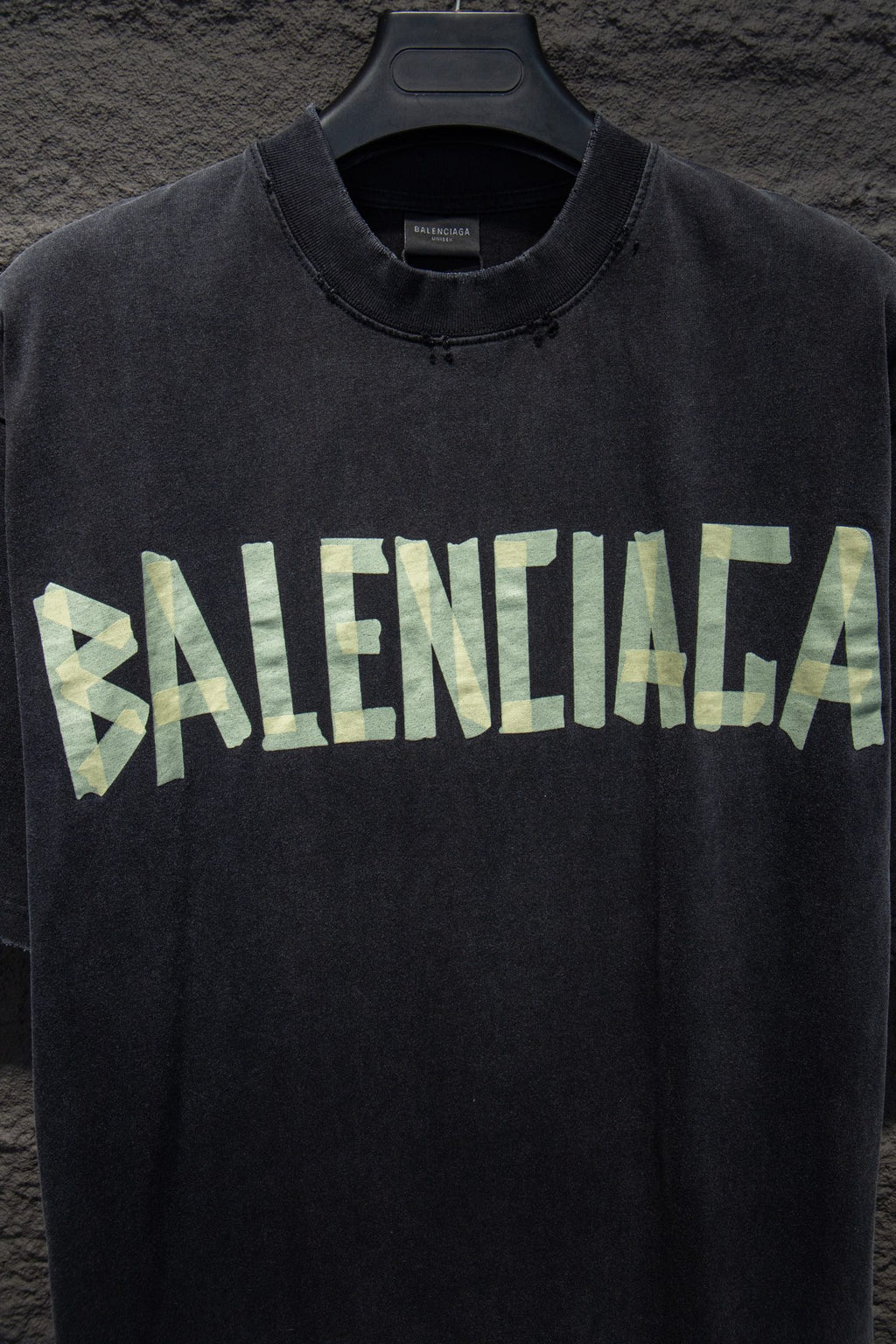 Balenciaga black T-shirt with large multicolor BALENCIAGA graphic