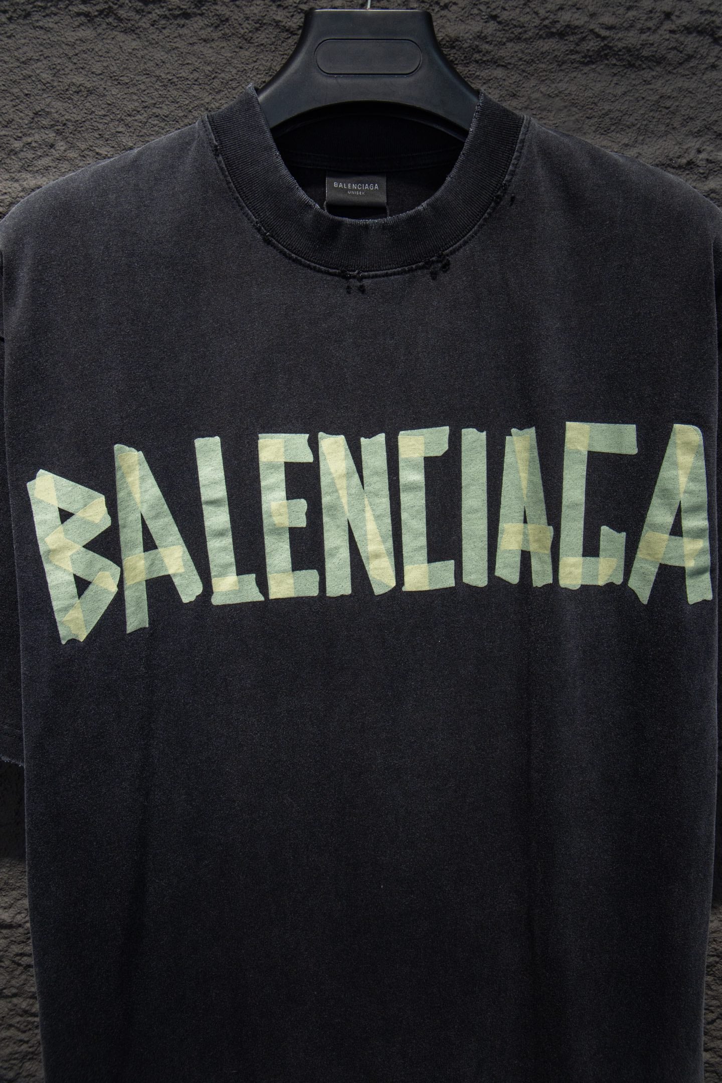 Balenciaga black T-shirt with large multicolor BALENCIAGA graphic