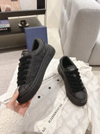 Dior unisex dark gray lace-up sneakers with Dior logo on tongue and side