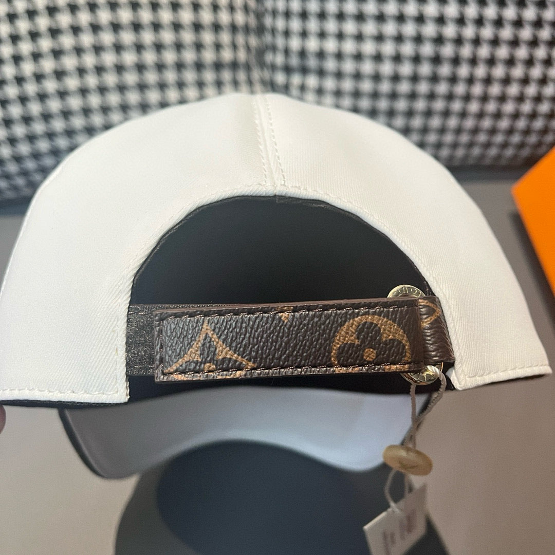 Louis Vuitton cap interior with brown monogram strap and snap hardware