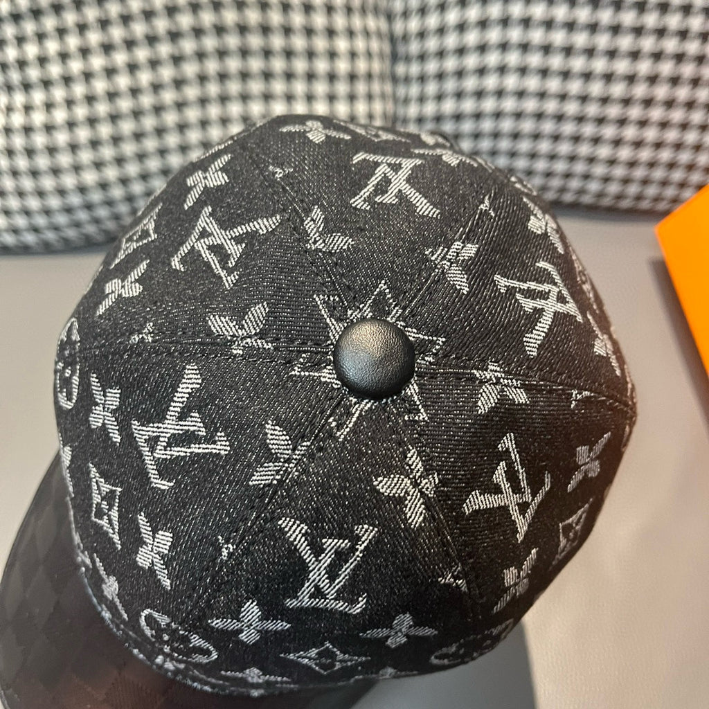 Louis Vuitton monogram baseball cap top with button detail