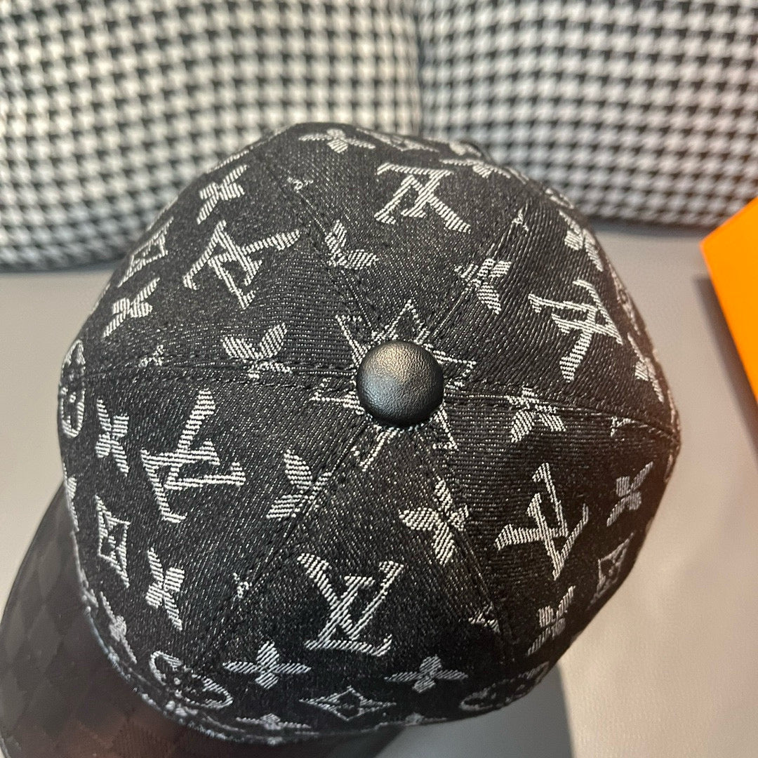 Louis Vuitton monogram baseball cap top with button detail