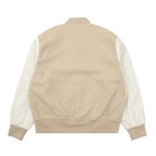 Beige Givenchy bomber jacket, back view, with ribbed hem and cuffs