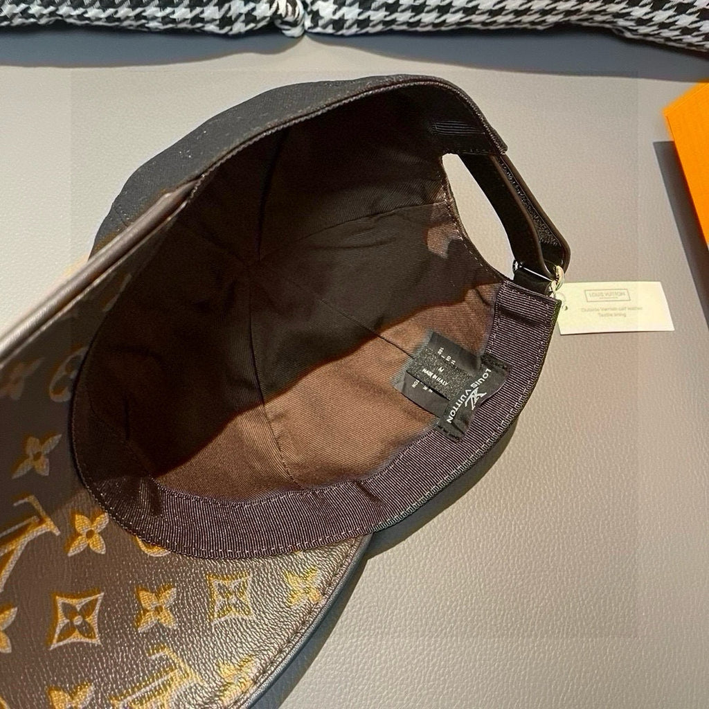 Louis Vuitton x Supreme baseball cap interior with adjustable strap and hanging tag