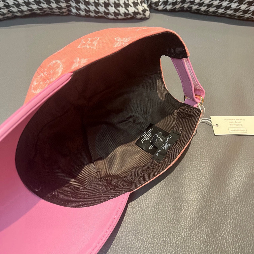 Louis Vuitton cap opened view showing dark interior lining and hanging tag