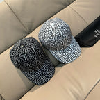 Set of two baseball caps: one black-and-white logo, one white-and-black logo.